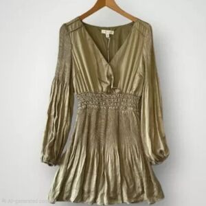 She and Sky Sage Green Long Sleeve Dress NWOT